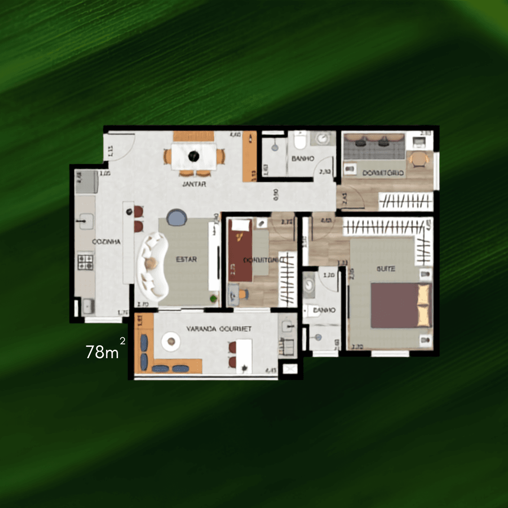 Planta 78 m²
